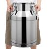 20-60L Stainless Steel Milk Can Wine Milk Bucket Wine Pail Bucket Milk Can Tote Jug with Sealed Lid Heavy Duty, with Independent Embedded Silicone Sealed Lid (30L) view 1