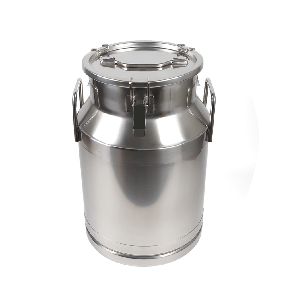 20-60L Stainless Steel Milk Can Wine Milk Bucket Wine Pail Bucket Milk Can Tote Jug with Sealed Lid Heavy Duty, with Independent Embedded Silicone Sealed Lid (60L)