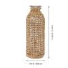 Hemoton Seagrass Flower Vase Glass Bud Vase Wicker Basket Rustic Farmhouse Flower Table Centerpieces for Home Living Room Bedroom view 2