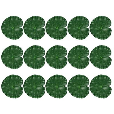 Cabilock 15pcs Artificial Lotus Leaves for Decoration Simulation Foliage for Aquariums Lightweight Floating Leaves for Fish Safety