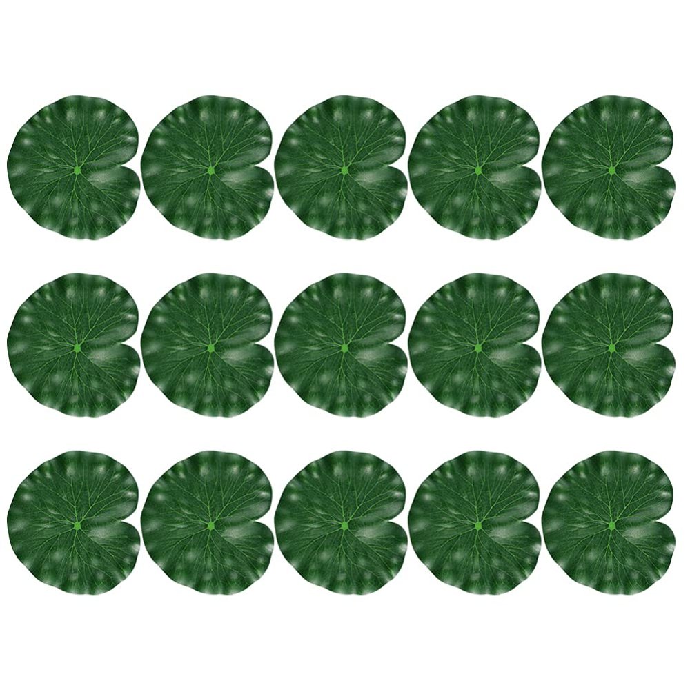 Cabilock 15pcs Artificial Lotus Leaves for Decoration Simulation Foliage for Aquariums Lightweight Floating Leaves for Fish Safety