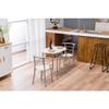3 Piece Dining Table Set - Wooden Round Table & 2 Chairs with Steel Frame & Wine Rack for Kitchen, Dining Room (Ship from USA) view 2