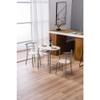 3 Piece Dining Table Set - Wooden Round Table & 2 Chairs with Steel Frame & Wine Rack for Kitchen, Dining Room (Ship from USA) view 3