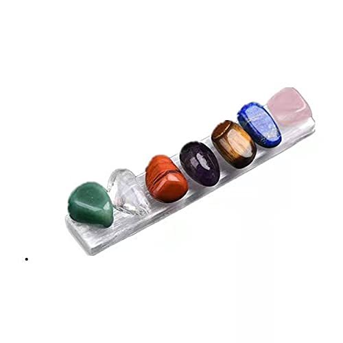 Natural Folk Crafts 7 Chakra Selenite Stick Crystal Sets for Home Decoration