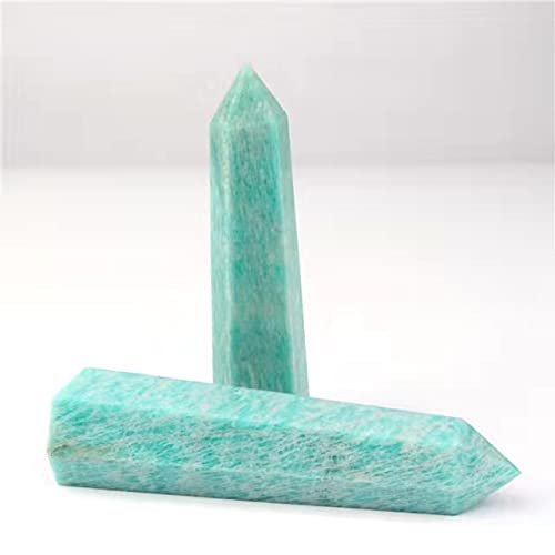 1pc Natural Amazon Quartz Tower Amazonite Wand Points 90-100mm for Home Decoration