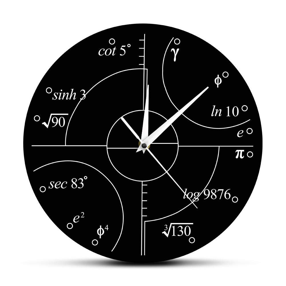 Advanced Math Irrational Numbers Wall Clock Science Mathematical Wall Art Modern Clock Wall Watch Classroom Decor Teachers Gift(No Frame)