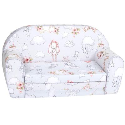 Delsit Kids Couch for Toddlers - 2 in 1 Convertible Foam Sofa to Lounger, Comfy Flip Out Lounge Chair for Children, Made in Europe
