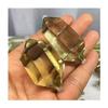 Natural 2pcs Quartz Healing Stones Yellow Citrine Crystal Double Wand Points 55-65mm for Home Decoration view 2