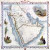 1800's Map Bird Eye View Arab Sinai Camel Arabia Red Sea Vintage Poster Reproduction (16 X 24 Image Size Paper) view 1