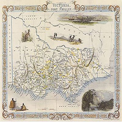 1800'S MAP AUSTRALIA VICTORIA PORT FILLIP BAY KANGOROO AUSTRALIAN REPRO POSTER (20 X 30 IMAGE SIZE PAPER)