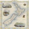 1800'S MAP NEW ZEALAND CITIES WELLINGTON EGMONT MT BIRD EYE VIEW REPRO POSTER (20 X 30 IMAGE SIZE PAPER) view 1