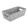 Simplify Extra Long Shelf Woven Strap Tote | Decorative Storage Basket | Built in Handles | Organization | Closet | Bedroom | Bathroom | Nursery | Accessories | Toys | Gifts | 1 Pack | Heather Grey view 1