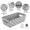 Simplify Extra Long Shelf Woven Strap Tote | Decorative Storage Basket | Built in Handles | Organization | Closet | Bedroom | Bathroom | Nursery | Accessories | Toys | Gifts | 1 Pack | Heather Grey view 4