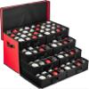ZOBER Christmas Ornament Storage Box - Stores 128 3" Ornaments with Drawer Style Trays - Tear Proof 600D Oxford Fabric - Ornament Organizer Storage Box, Durable Christmas Containers Holder - Red view 1