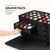ZOBER Christmas Ornament Storage Box - Stores 128 3" Ornaments with Drawer Style Trays - Tear Proof 600D Oxford Fabric - Ornament Organizer Storage Box, Durable Christmas Containers Holder - Red view 3