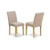 East West Furniture 1MZAB3-OAK-04 3 Piece Dining Table Set Contains a Rectangle Kitchen Table with Dropleaf and 2 Light Tan Linen Fabric Upholstered Chairs, 36x54 Inch, Oak view 4
