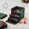 ZOBER Christmas Ornament Storage Box - Stores 64 3" Ornaments with Drawer Style Trays - Tear Proof 600D Oxford Fabric - Ornament Organizer Storage Box, Durable Christmas Containers Holder - Green view 2