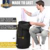 Backpack Laundry Bag, 115L Heavy Duty Extra Large College Laundry Backpack, Dirty Clothes Bag with Shoulder Straps, Laundry Hamper Bag with Drawstring Closure for College Dorm, Apartment Black view 2