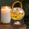 1pc Ceramic Candle Holder Tea Heater Teapot Insulation Base for Warming Tea Heating Food Elegant Desktop Decoration Premium Ceramic Material for Brewing and Serving view 3