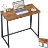WOHOMO Folding Desk for Small Spaces, 31.5 Inch Foldable Computer Desks, Small Desk for Home Office, Study, Bedroom, Space Saving Writing Work Computer Table, Easy to Fold, Rustic Walnut view 1