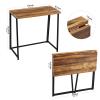 WOHOMO Folding Desk for Small Spaces, 31.5 Inch Foldable Computer Desks, Small Desk for Home Office, Study, Bedroom, Space Saving Writing Work Computer Table, Easy to Fold, Rustic Walnut view 3