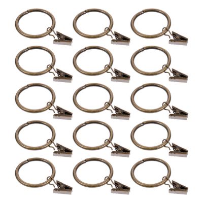 Cabilock 50pcs Vintage Shower Curtain Hooks Clips Easy Install Glide for Bathroom Curtain Accessories Inner Antique Finish