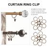 Cabilock 50pcs Vintage Shower Curtain Hooks Clips Easy Install Glide for Bathroom Curtain Accessories Inner Antique Finish view 2
