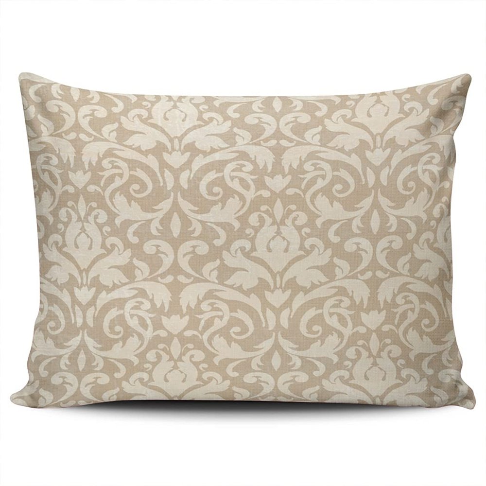 XIUBA Throw Pillow Covers Case Beige Classic Damask Decorative Pillowcase Cushion Cover 20X30 inch Queen Size Double Sided Design Printed