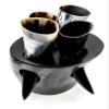 5MOONSUN5's The Original Handcrafted Authentic Viking Drinking Horn set Tankard for Beer, Mead, Ale  Medieval Inspired Stein Mug  Food Safe Vessel With 4 shot glass and stand view 3