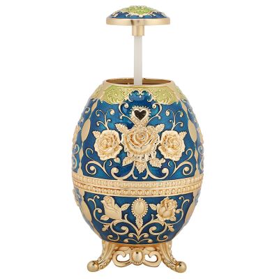 Pop up Case Automatic Toothpick Holder Toothpick Container desktop ornament for Home Decoration(Jinlan Jinhua, Blue)