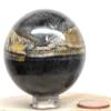 48mm 160g Dark Blue Golden Black Tiger/Hawk's Eye Sphere Polished Natiral Chatoyant Chalcedony Gemstone Crystal Mineral Ball - Africa + Stand view 1