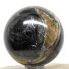 48mm 160g Dark Blue Golden Black Tiger/Hawk's Eye Sphere Polished Natiral Chatoyant Chalcedony Gemstone Crystal Mineral Ball - Africa + Stand view 3