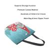 ALAZA Merry Christmas Snow New Year Xmas Large Canvas Tote Bag Reusable Grocery Shopping Bag with Handles, Heavy Duty, Washable view 4
