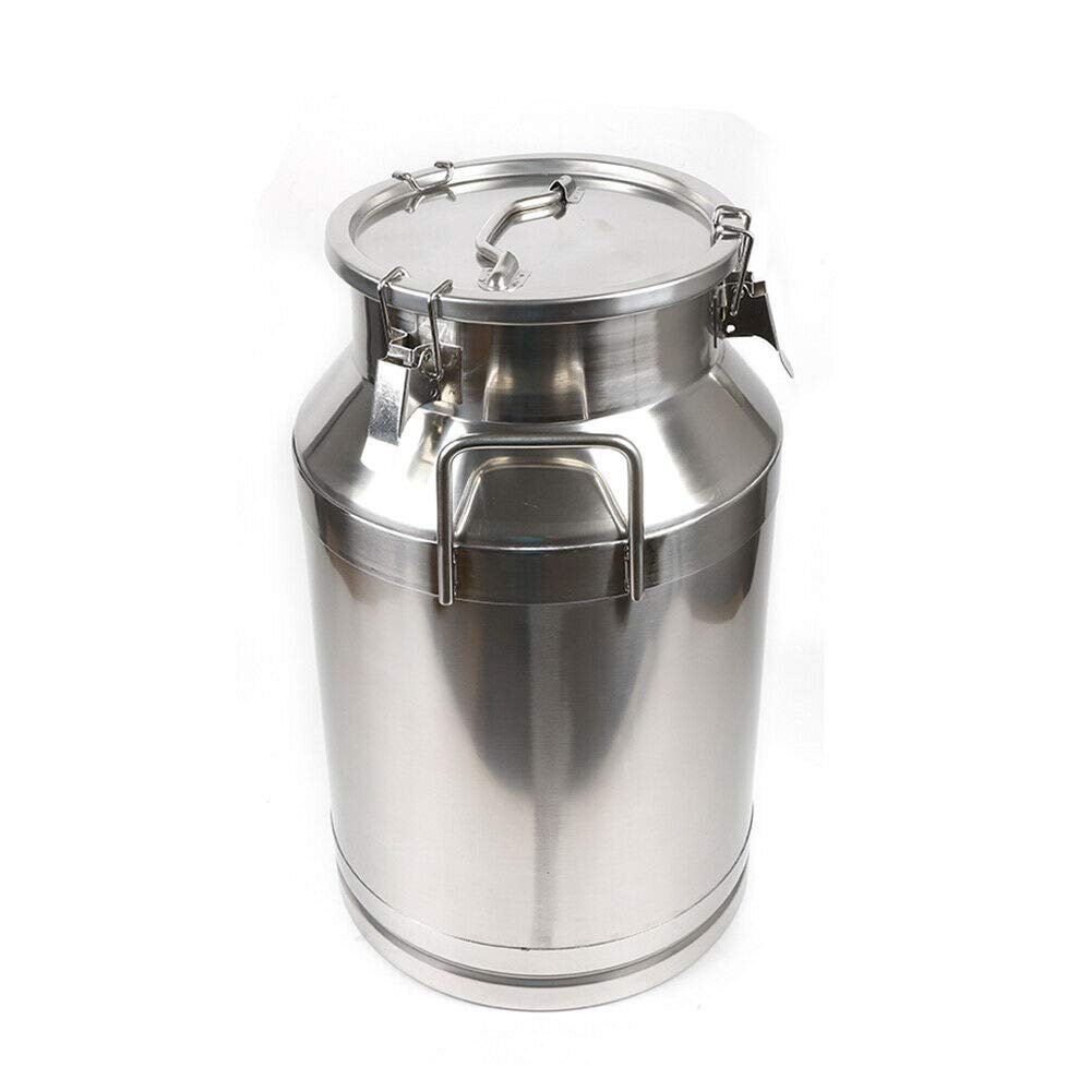 10.5 Gallon Stainless Steel Milk Can, Milk Bucket Wine Pail Bucket Tote Jug Oil Barrel Tea Top Metal Jug, Liter Cans With Sealed Lid Restaurant Canister Silicone Seal