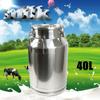 10.5 Gallon Stainless Steel Milk Can, Milk Bucket Wine Pail Bucket Tote Jug Oil Barrel Tea Top Metal Jug, Liter Cans With Sealed Lid Restaurant Canister Silicone Seal view 2