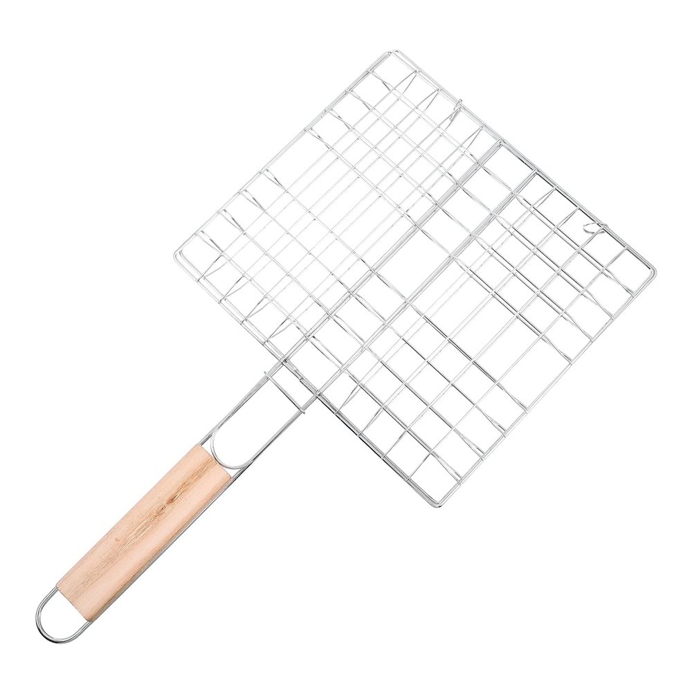 Wakauto Material Bbq Net Clamp Barbecue Clip for Steak Fish Outdoor Barbecue Easy to Clean Camping Picnic