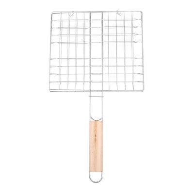 FAVOMOTO 1pc Folding Portable Barbecue Net Clamp for Outdoor Grilling Camping Picnics Barbecue Food Mesh for Chicken Vegetables Fish