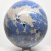 75mm 610g Blue Dumortierite w/Silverish Quartz & Open Druzy Sphere Polished Natural Gemstone Crystal Mineral Ball - Peru + Stand view 1