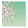 Ambesonne Weeping Flower Shower Curtain, Freshly Blooming Cherry Blossom Branches Buds Spring Season Artwork, Cloth Fabric Bathroom Decor Set with Hooks, 69" W x 75" L, Mint Pale Green view 2