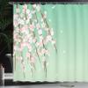 Ambesonne Weeping Flower Shower Curtain, Freshly Blooming Cherry Blossom Branches Buds Spring Season Artwork, Cloth Fabric Bathroom Decor Set with Hooks, 69" W x 75" L, Mint Pale Green view 3