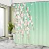 Ambesonne Weeping Flower Shower Curtain, Freshly Blooming Cherry Blossom Branches Buds Spring Season Artwork, Cloth Fabric Bathroom Decor Set with Hooks, 69" W x 75" L, Mint Pale Green view 4