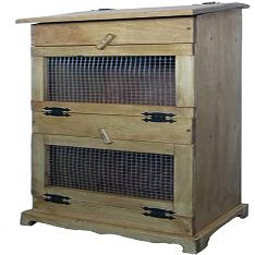 Furniture Barn USA Farmhouse Pine Vegetable Bin, Modern Walnut Stain