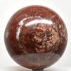 3.3" 885g Brecciated Deep Red Jasper w/White Quartz Inclusions Sphere Polished Natural Gemstone Crystal Mineral Ball - Peru + Stand view 1
