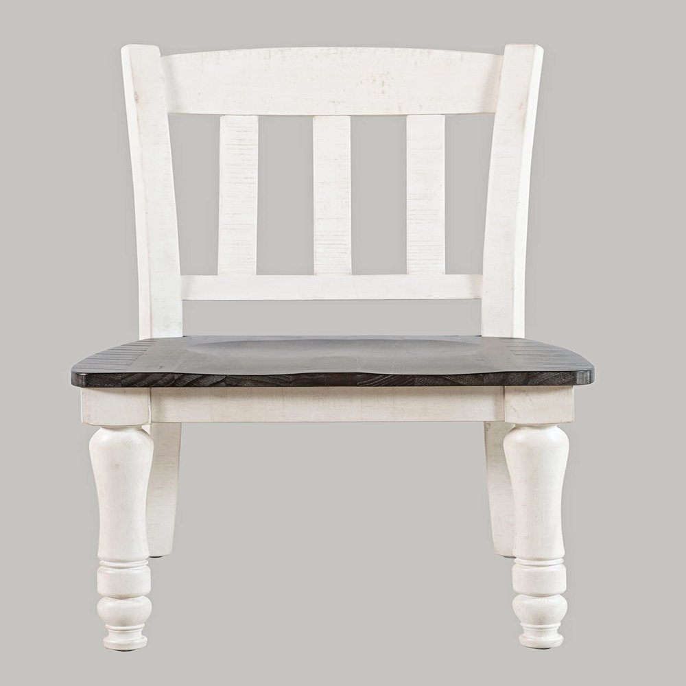 Jofran Madison County Reclaimed Solid Wood Slatback Farmhouse Dining Chair, Vintage White
