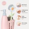 Vigar Florganic Kitchen Soap Dispenser Set, Dish Soap Dispenser with Sponge Caddy and Dish Brush, Daisy-Themed, Perfect Kitchen Sink Caddy, Pink view 3