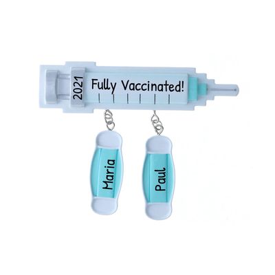3D Personalized Our First Christmas Ornament 2025 | Custom Vaccinated Couple Ornaments Memorial Couples Ornament 2025 Family of 2 Unique for a Couple Ornaments Couples Unique Gifts