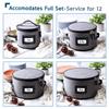 Fine China Storage Containers Hard Shell, 4 Piece Dish Storage Containers, Quilted Plate Storage Containers, Stackable Dish Organizer with Dividers, Dinnerware Storage for Moving and Seasonal Storage view 2