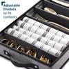 Flatware & Utensil Storage, Durable Silverware Storage Box with Padded Dividers, 5 Compartment Flatware Storage Case, Silverware Case with Handles and Removable Lid - Protects and Organizes Cutlery view 4