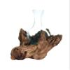 Cohasset Gifts 651VR-25 Molten Glass & Wood Sculpture Round Bottom Vase, Approximately 10" Tall view 1