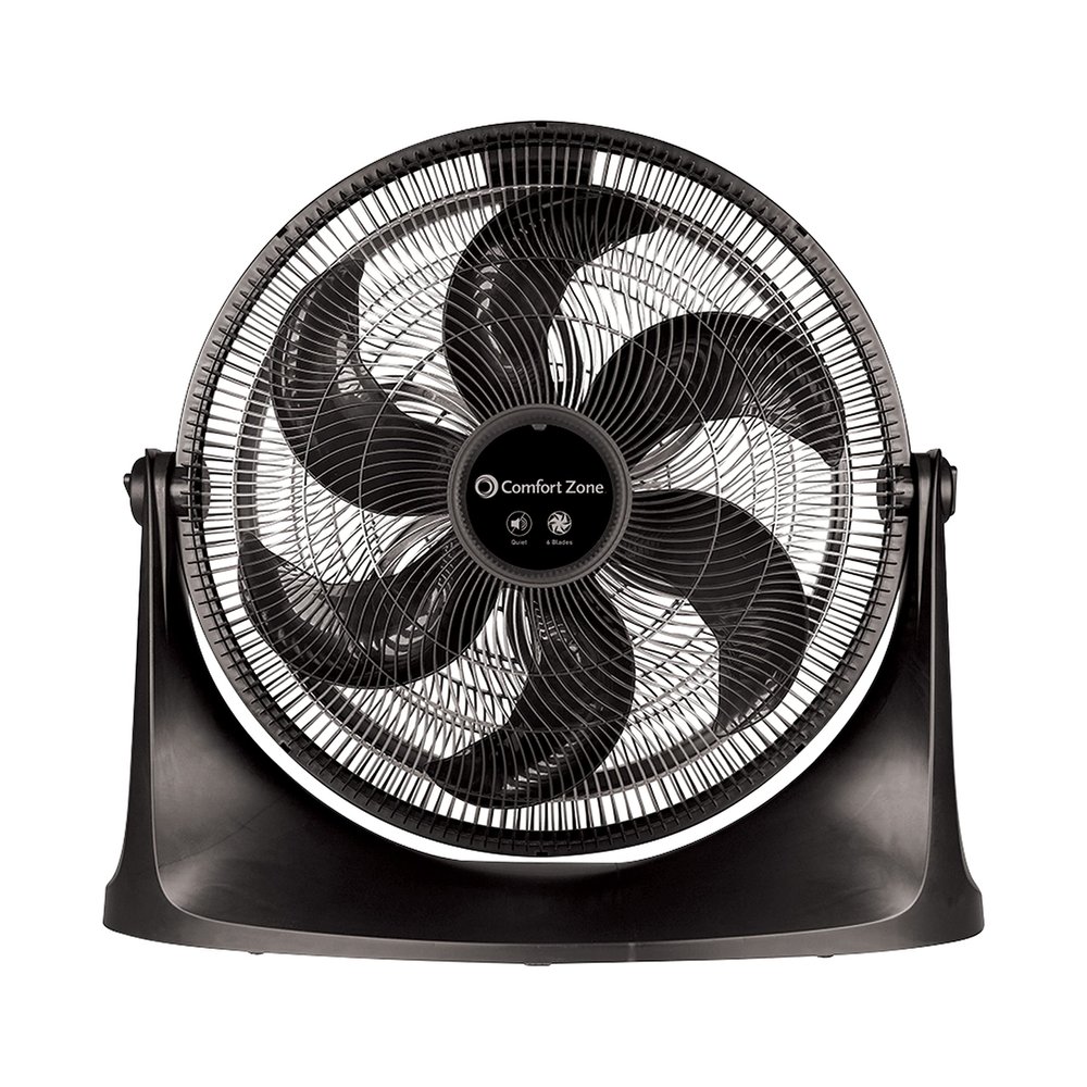 Comfort Zone PowrCurve 20-Inch High-Velocity Fan, Wall Mountable Floor Fan with 3 Speeds, 6-Blade Design, 180 Tilt Adjustment & Wall Bracket  Powerful Airflow for Home, Bedroom, Dorm, or Office